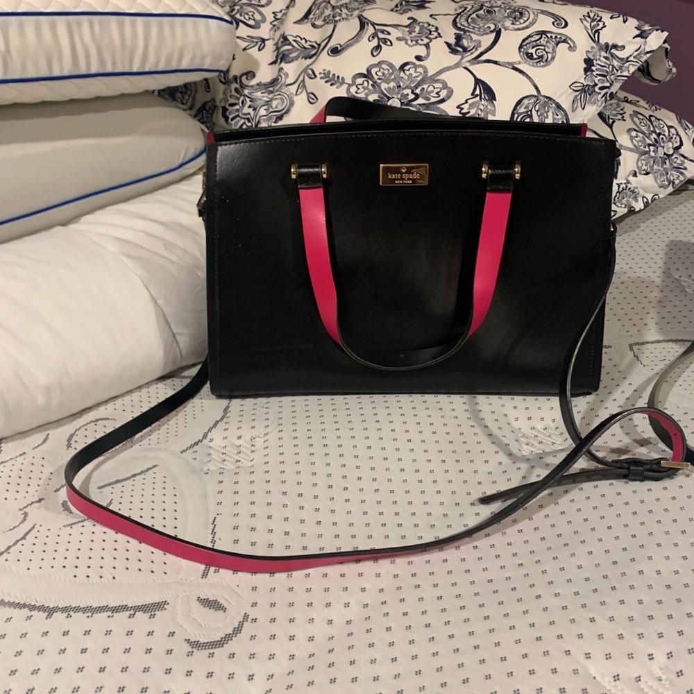 Black and pink kate spade purse